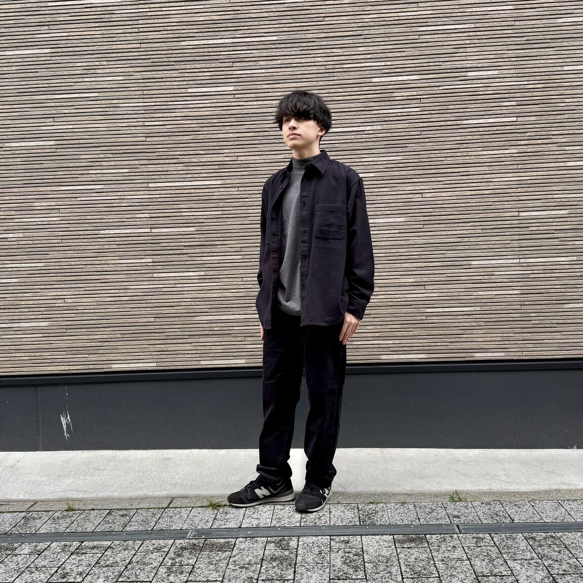 紳士フランネルシャツジャケットの着用画像