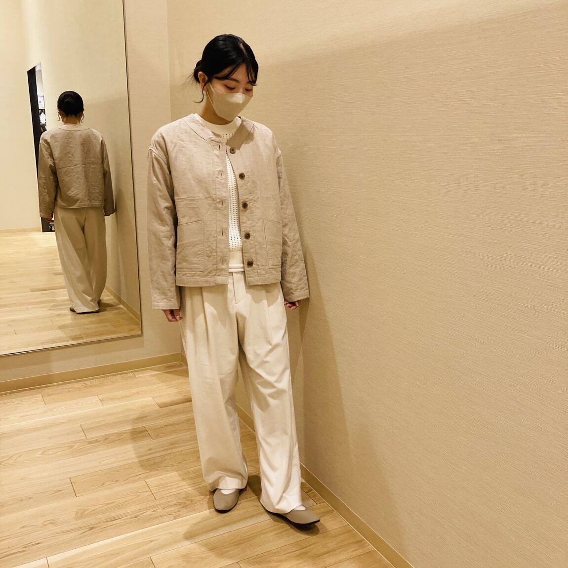 メッシュクルーネックセーター