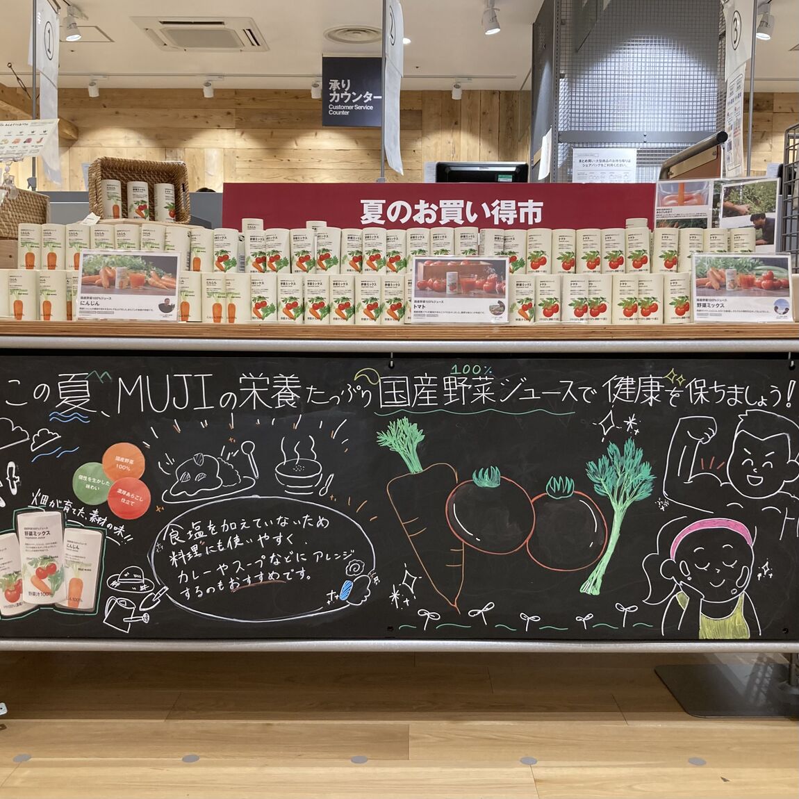野菜ジュース売り場にて