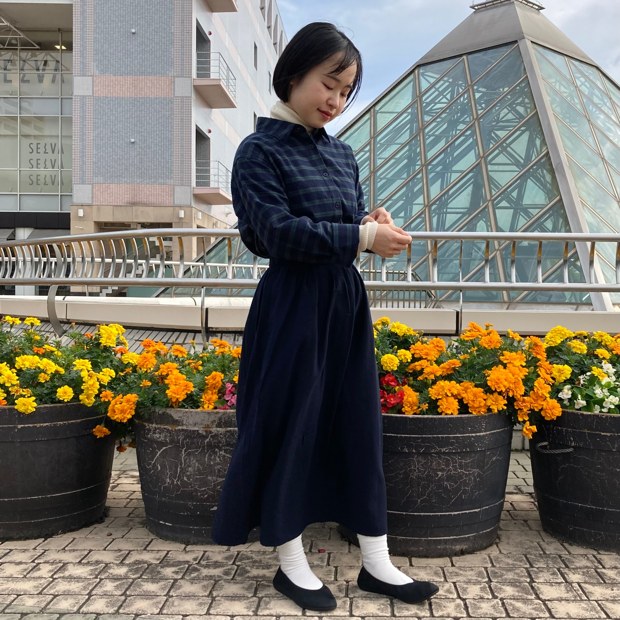 リブタートルネックセーター