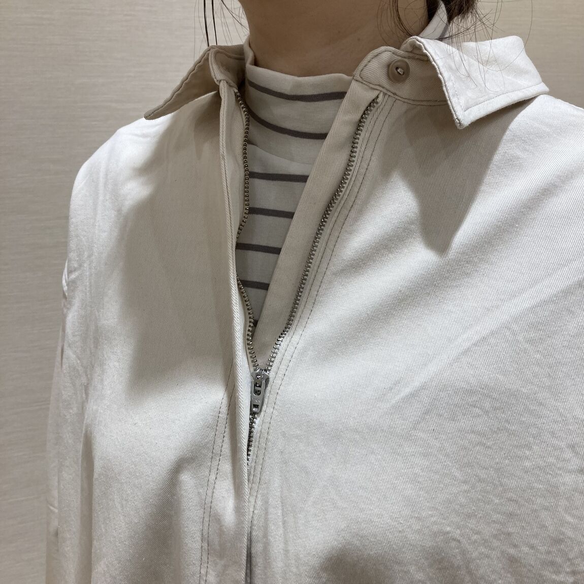 婦人カポック混ライトツイル長袖ワンピース