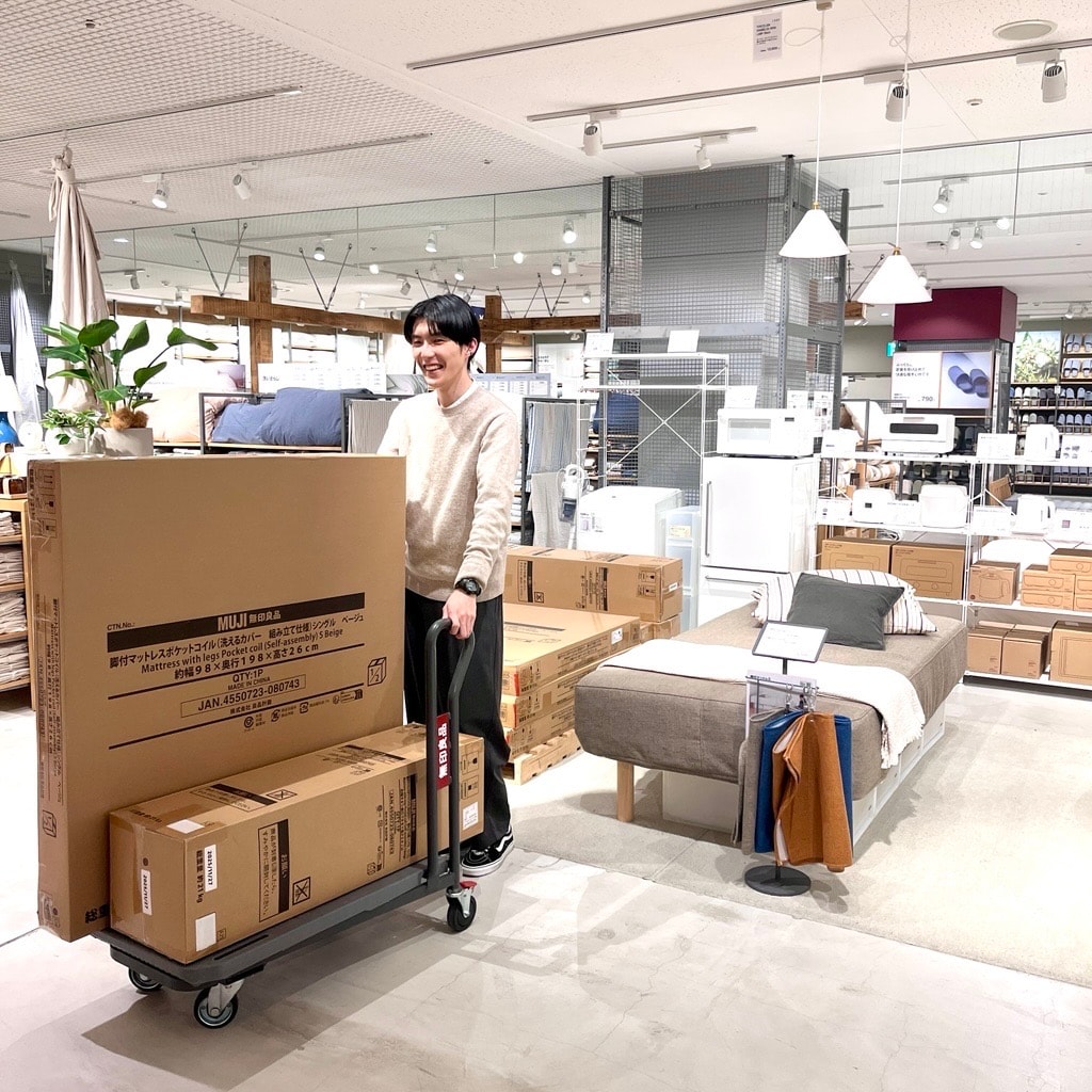 台車に乗せている写真