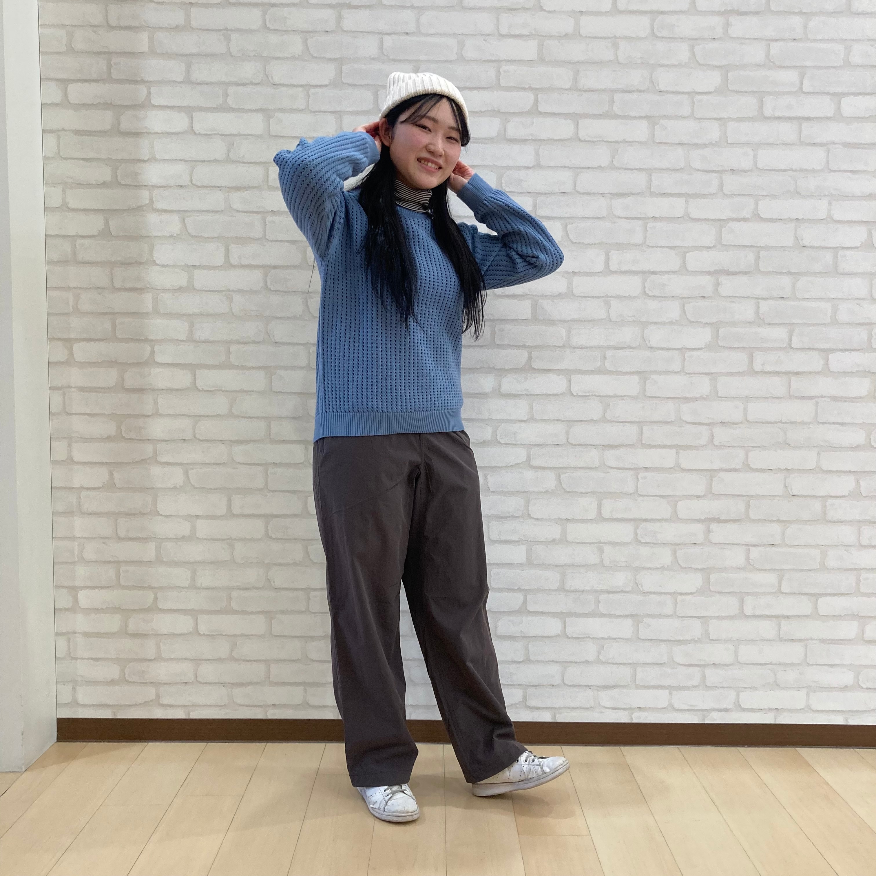 【泉中央セルバ】洗えるメッシュ　クルーネックセーター