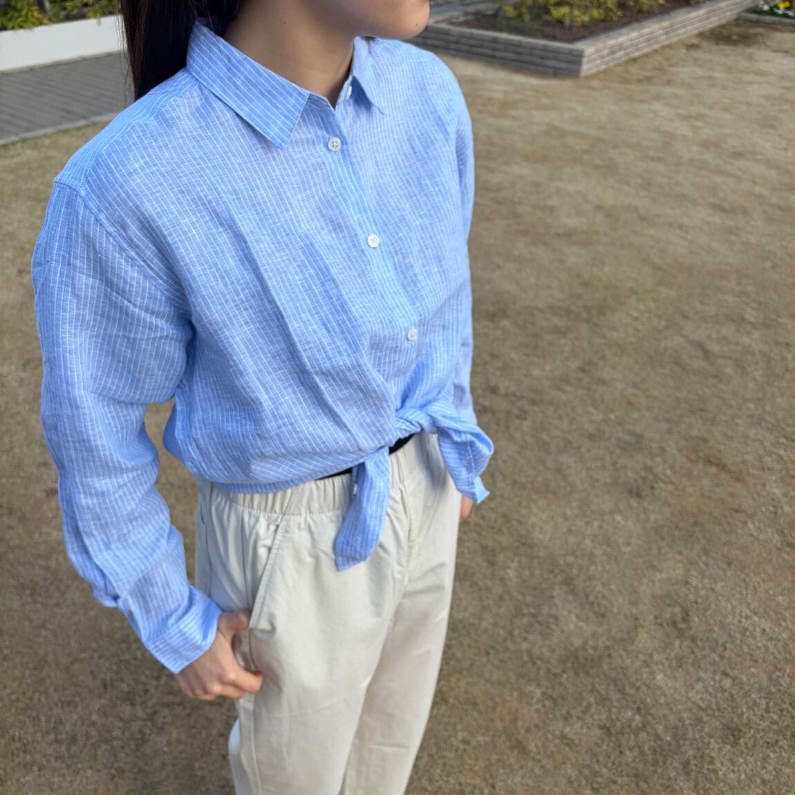 レギュラーカラー長袖シャツ