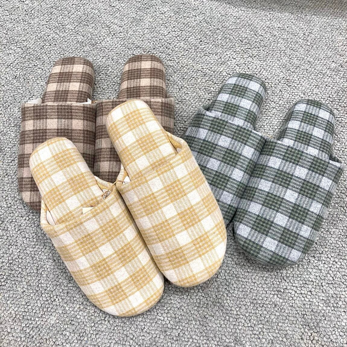 綿フランネル履き心地やわらか足なりスリッパ、3色の写真