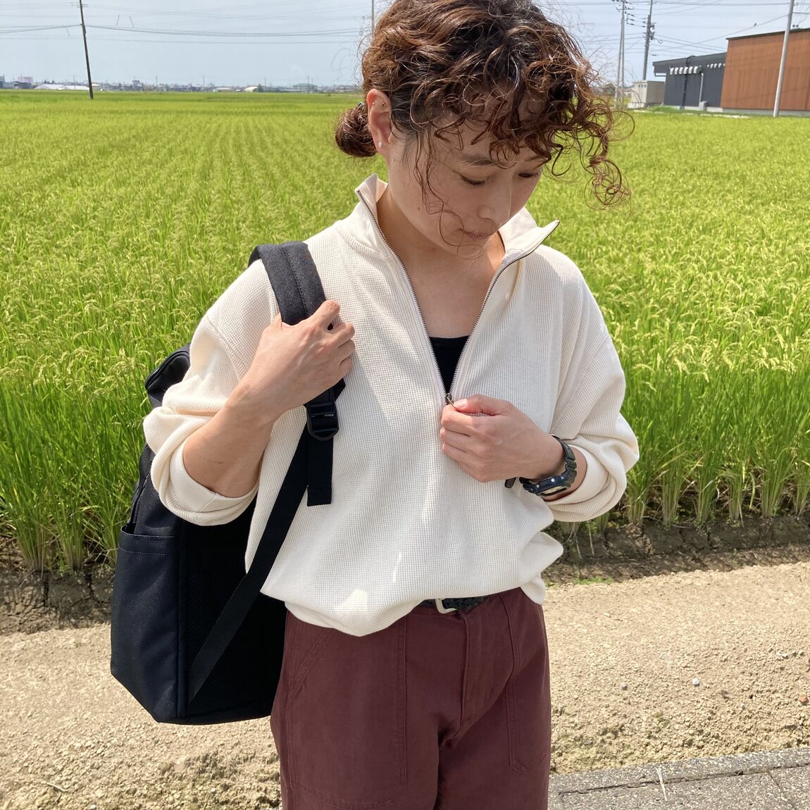 ハーフジッププルオーバーアップ①