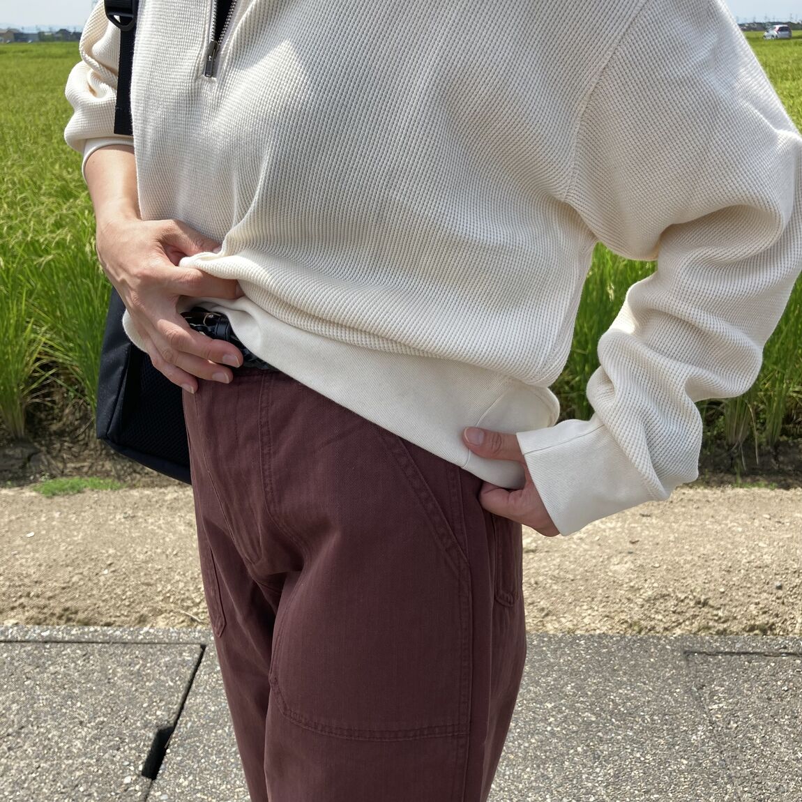 ハーフジッププルオーバーアップ②
