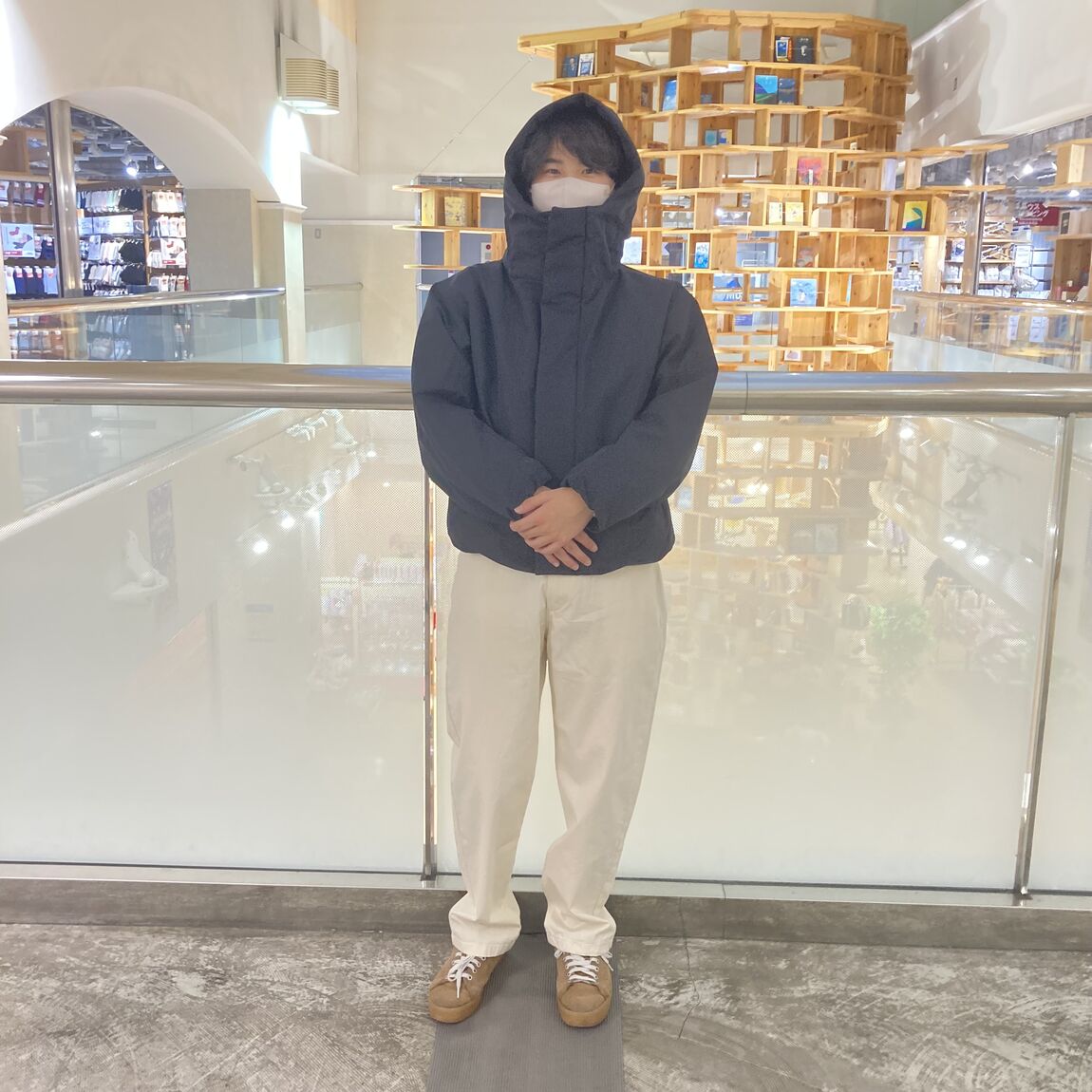 防風撥水中わたフードジャケット