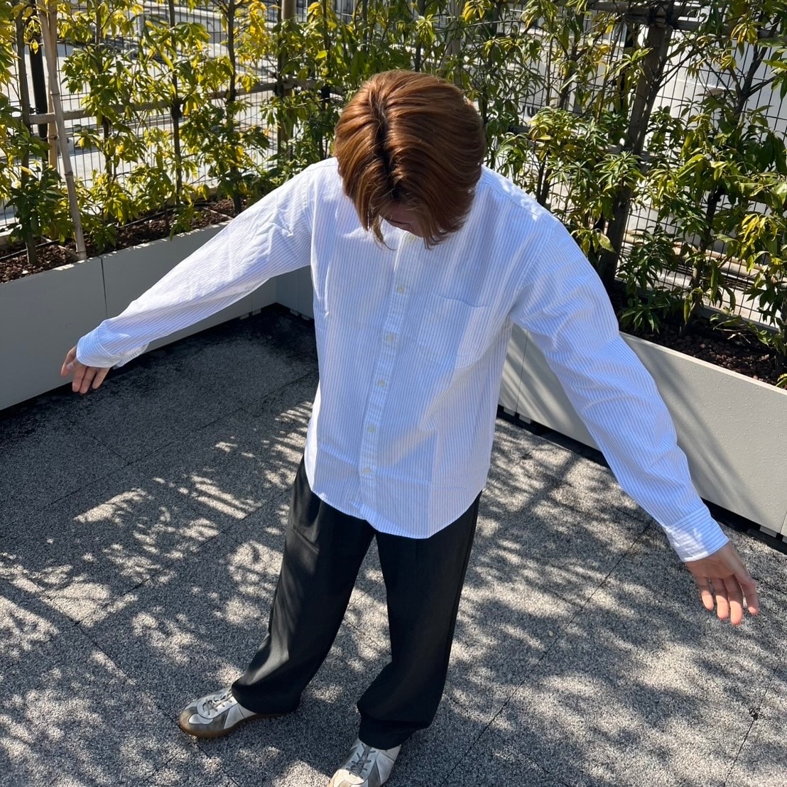 洗いざらしオックスボタンダウン長袖シャツ