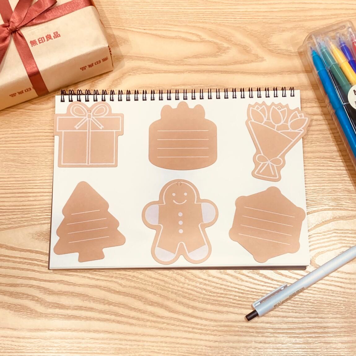 ノートの表紙でできたメッセージカード