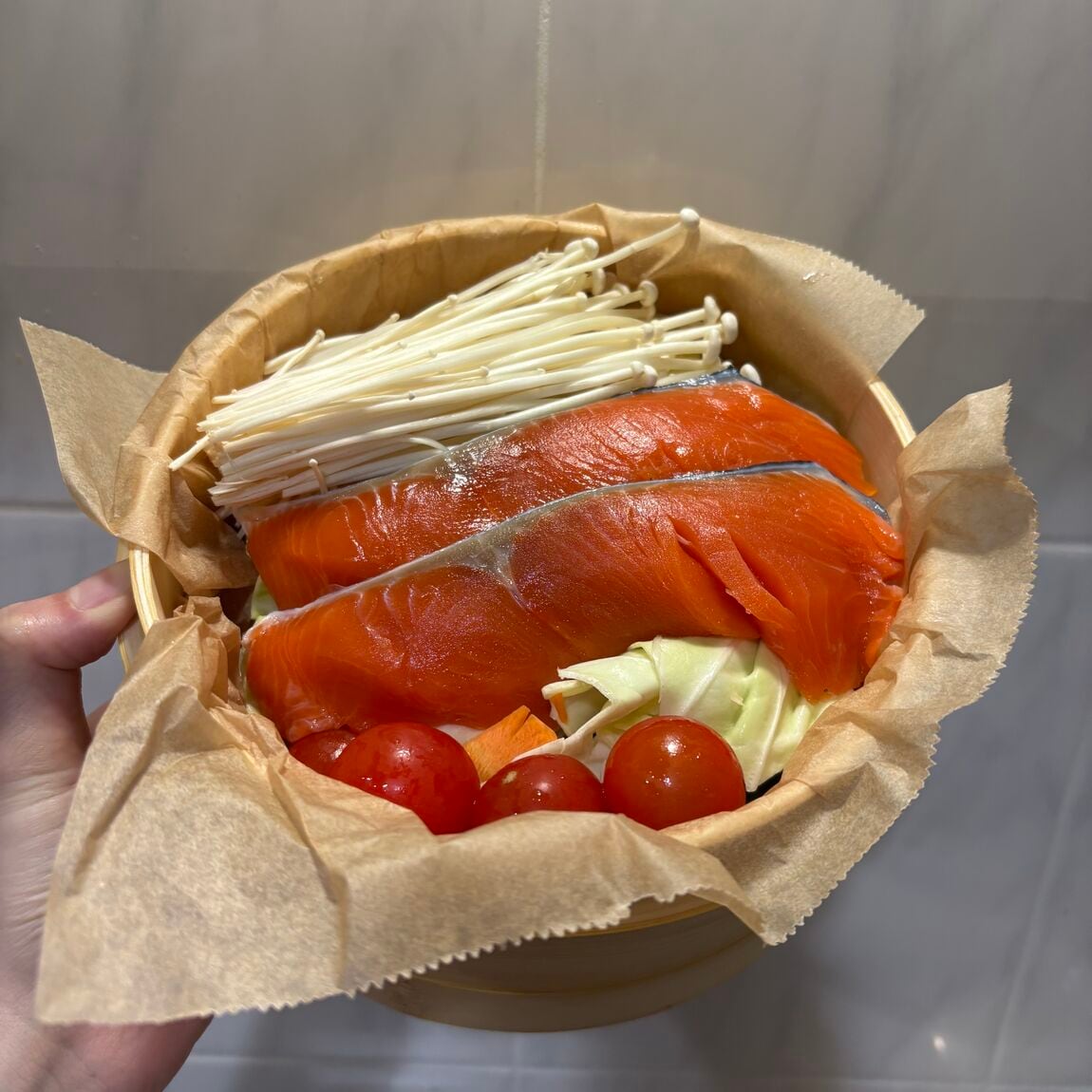具材の詰まった蒸篭