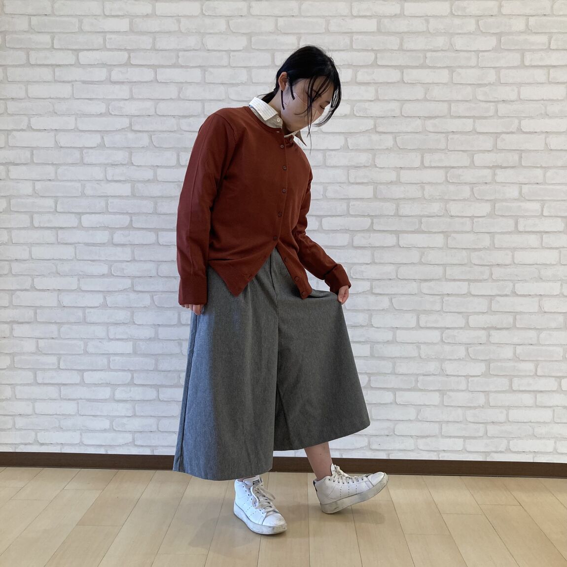 【泉中央セルバ】起毛クロップドパンツ