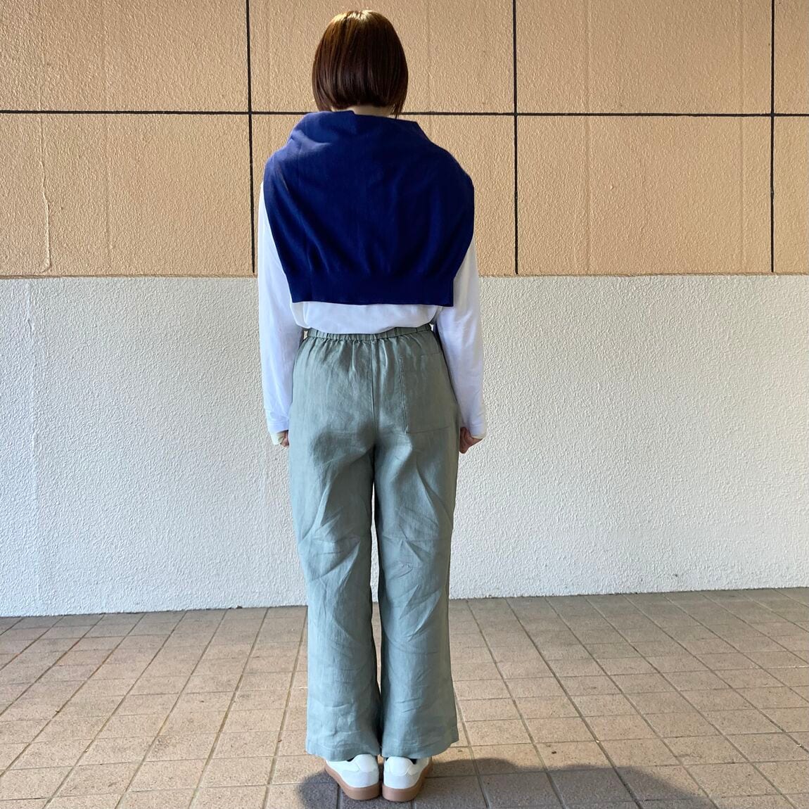 強撚天竺編みクルーネック長袖Ｔシャツ