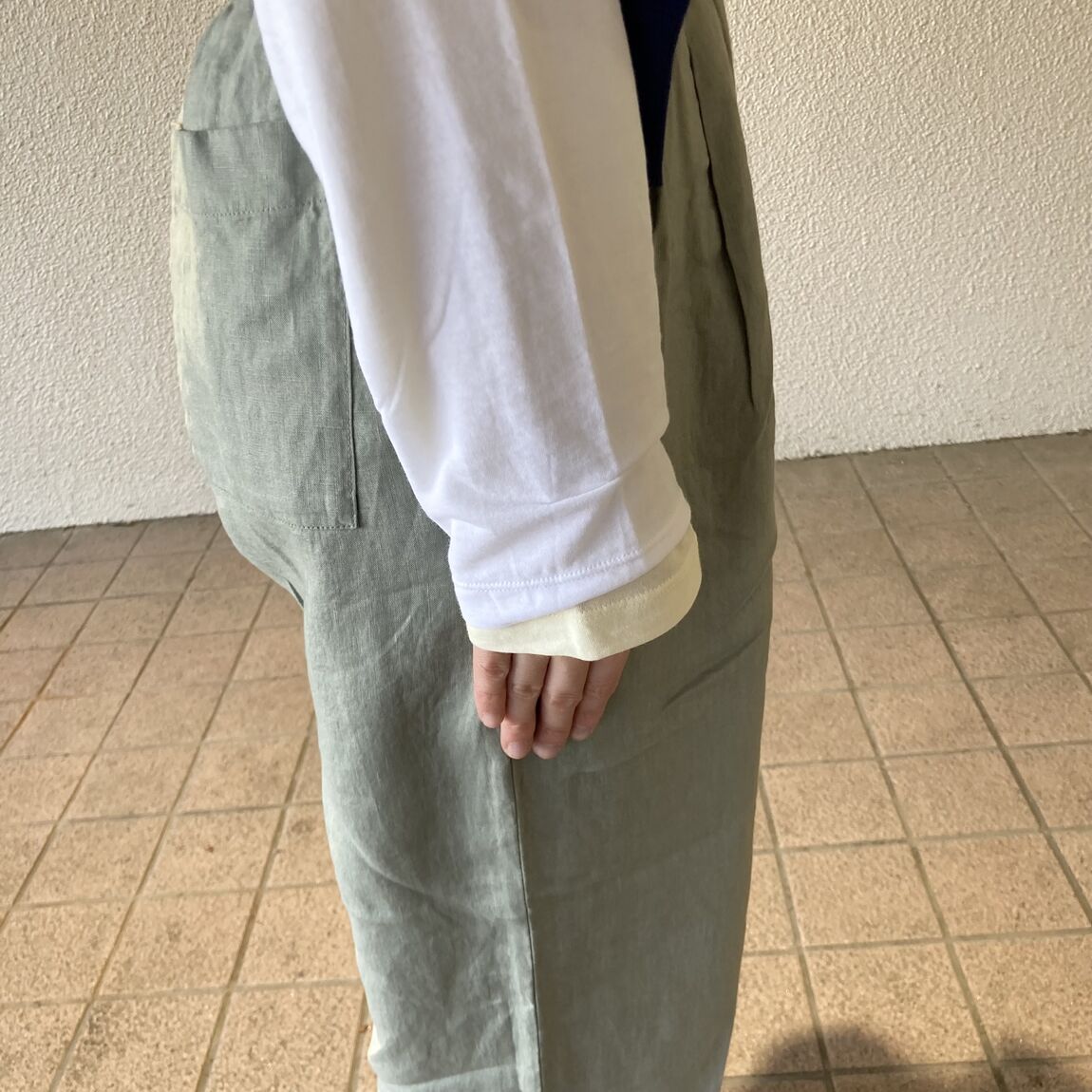 強撚天竺編みクルーネック長袖Ｔシャツ