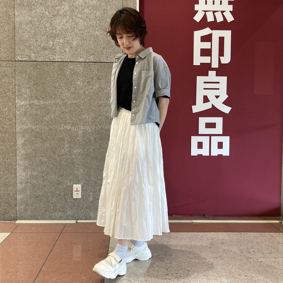 楊柳スカートパンツ　着用画像