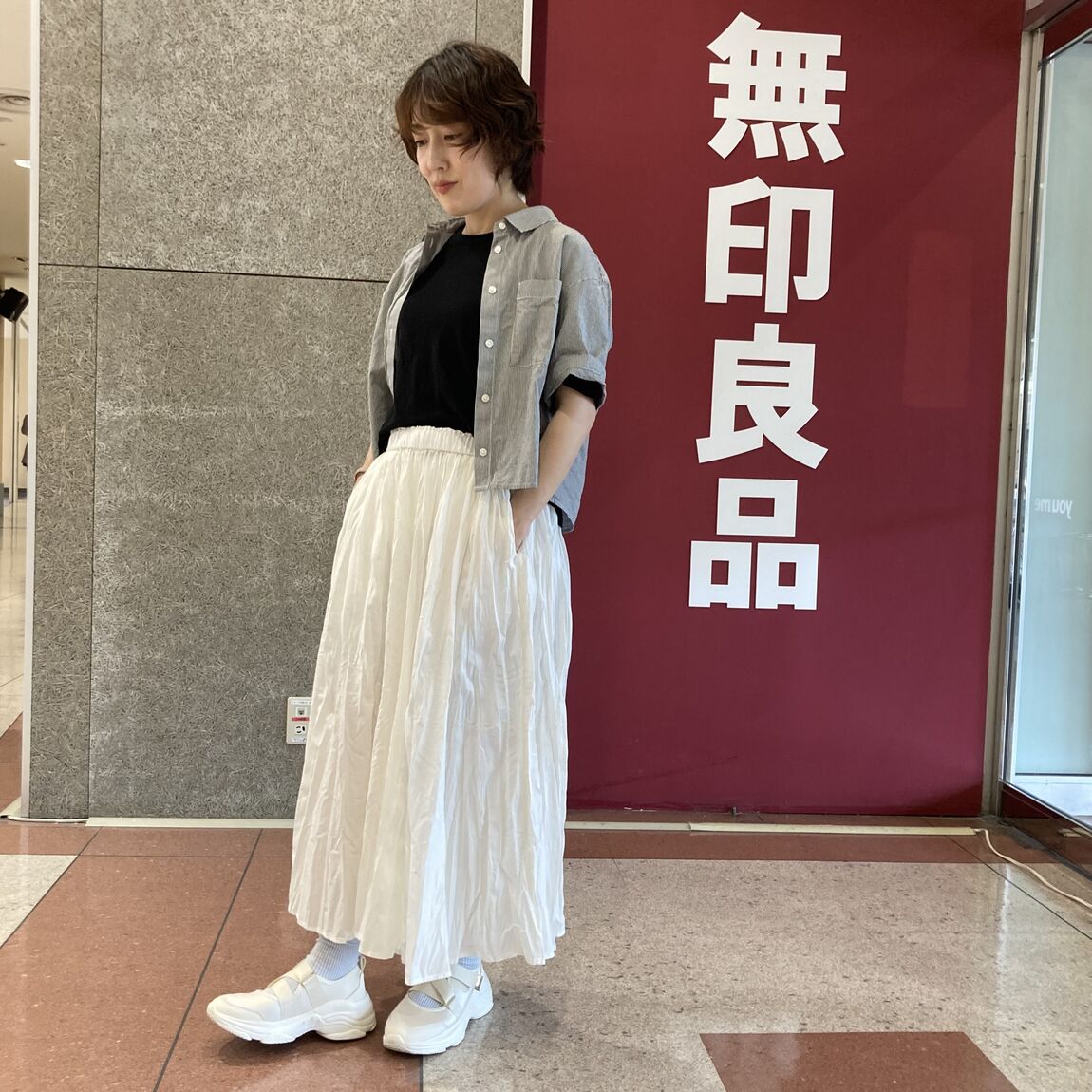 楊柳スカートパンツ　着用画像