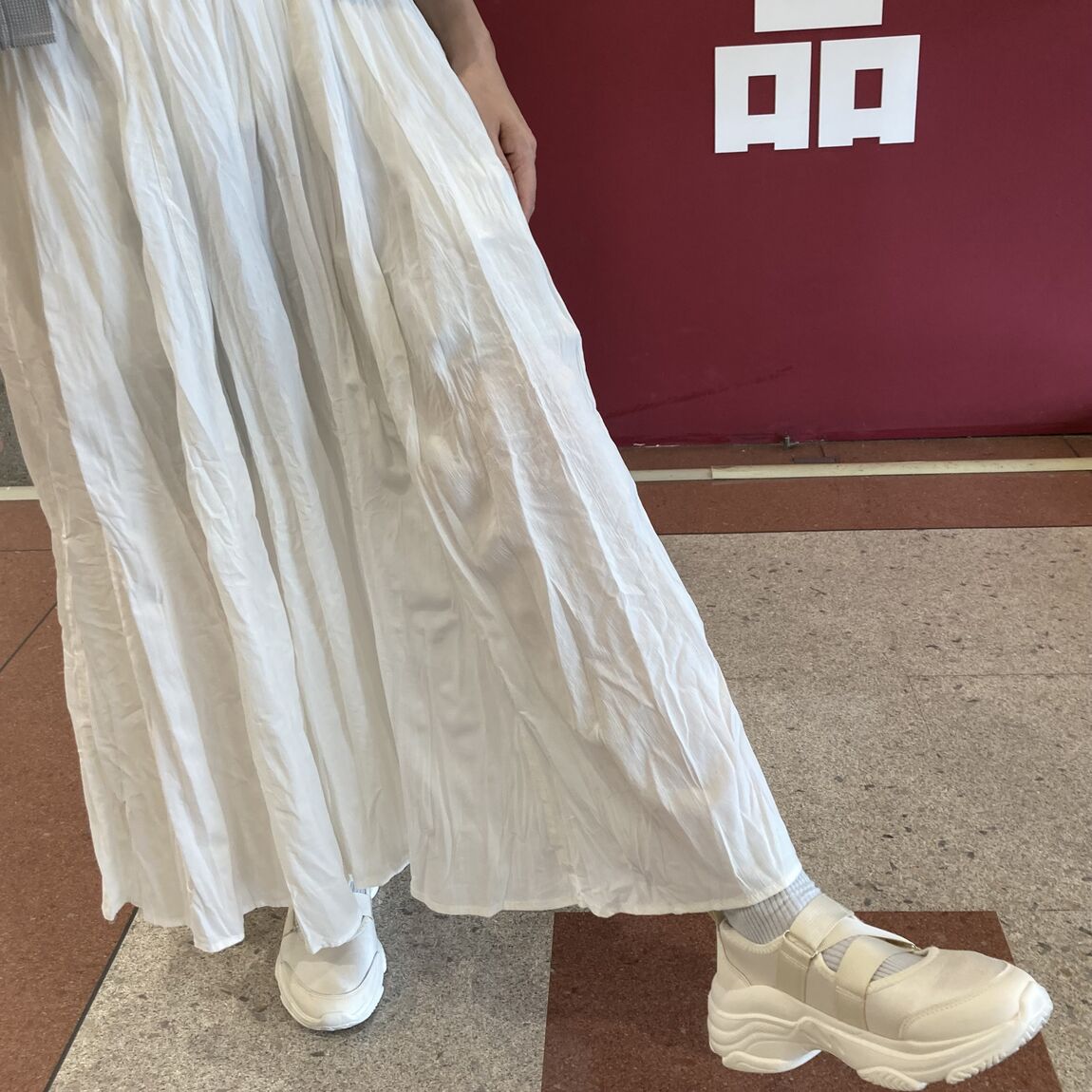 楊柳スカートパンツ　着用画像