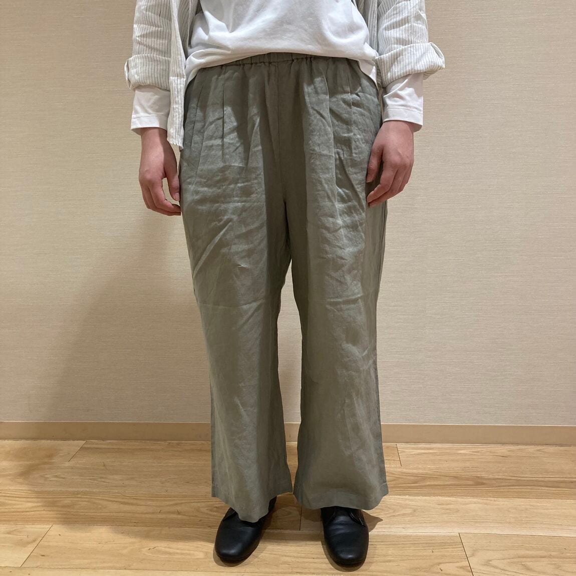 【アル・プラザ草津】リネン洗いざらしイージーワイドパンツ