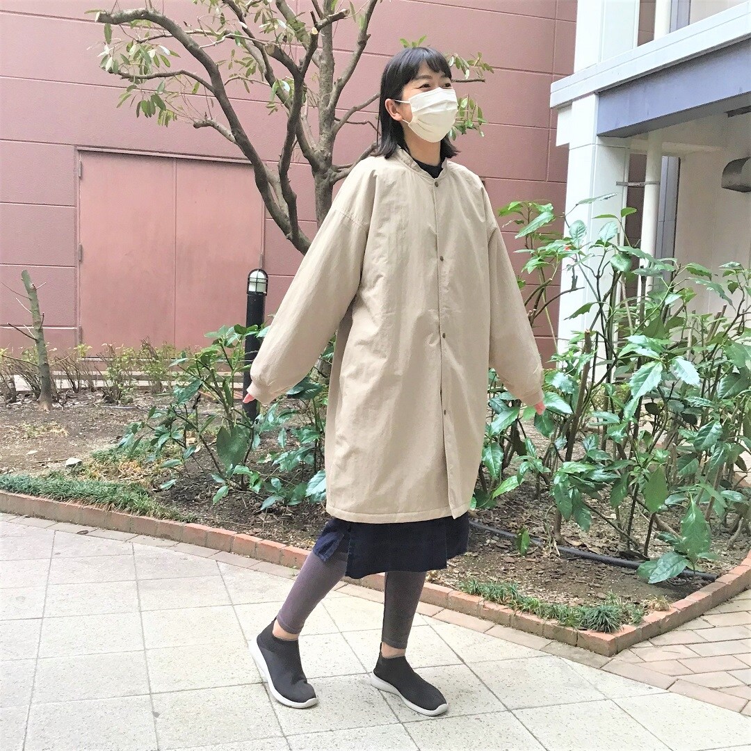 撥水中わたスタンドカラーコート