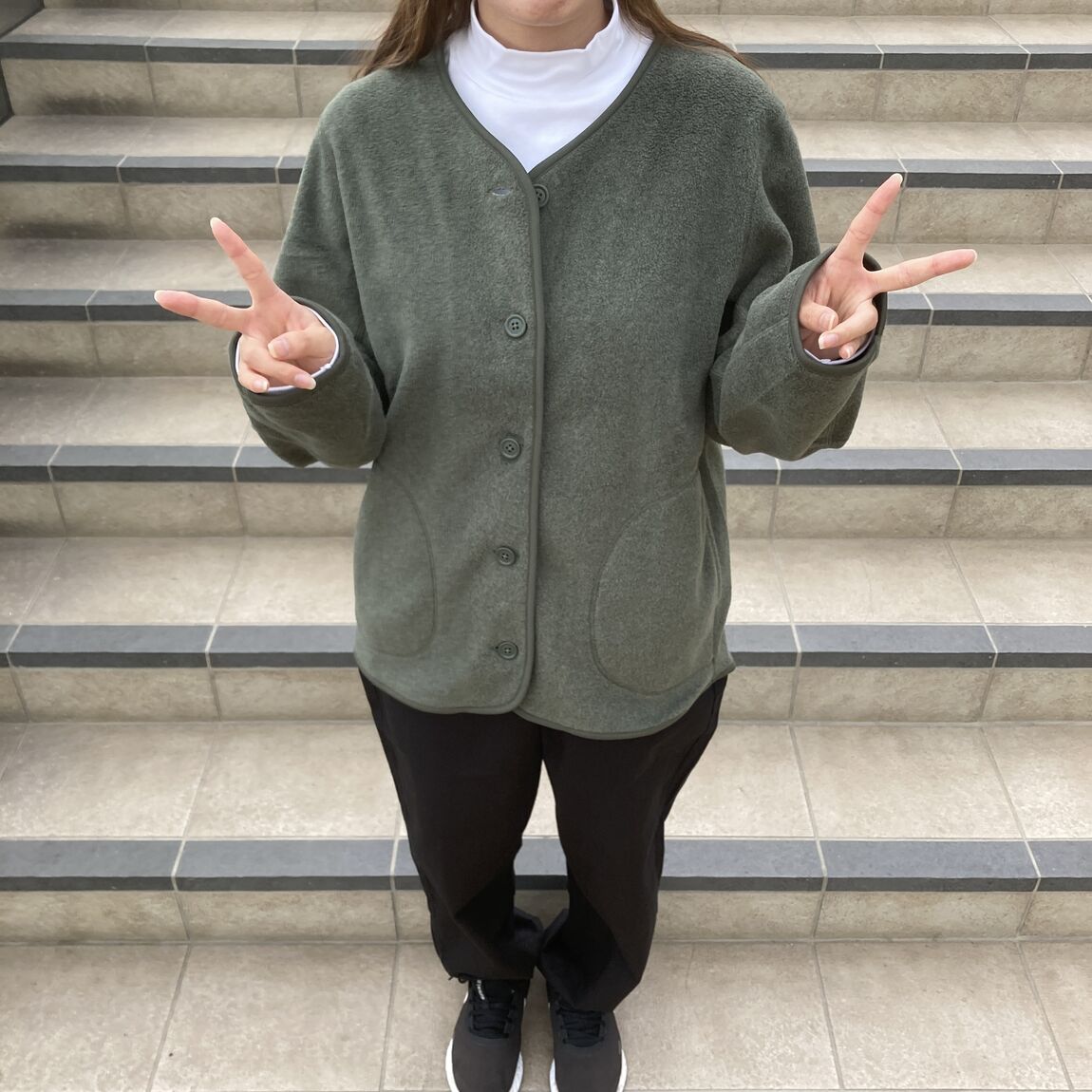 フリースカーディガン　M