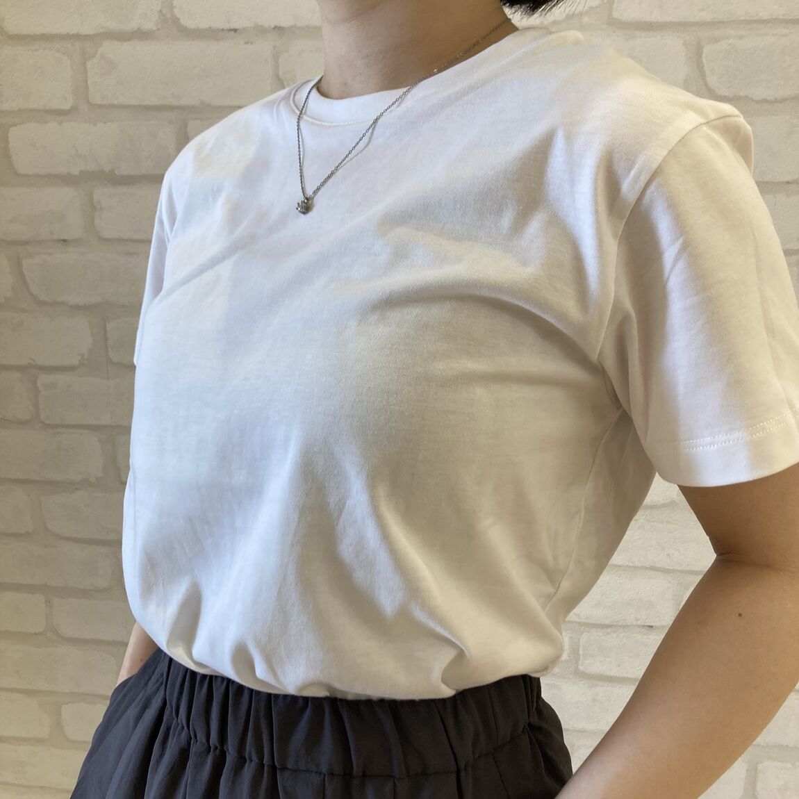 涼感汗じみしにくいクルーネック半袖Tシャツ