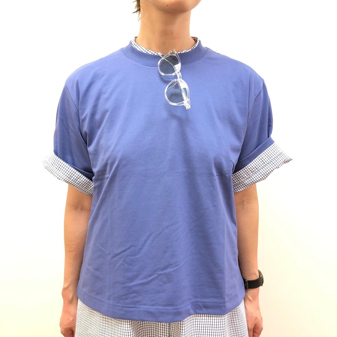 【ザ・モール仙台長町】　涼感UVカットクールネックワイド半袖Tシャツ　ブルー
