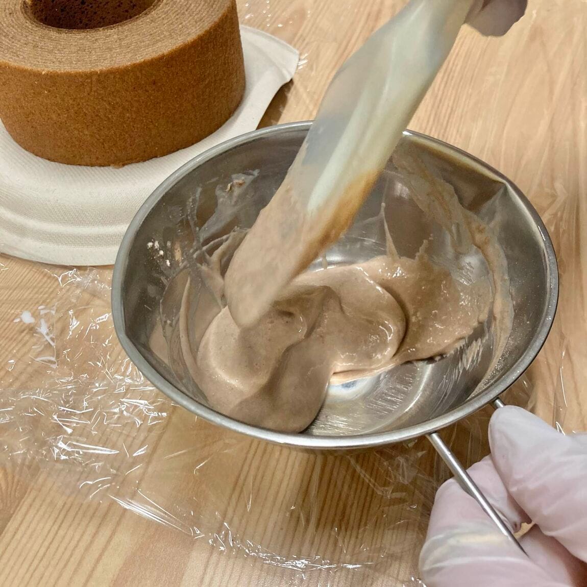 牛乳を入れた後