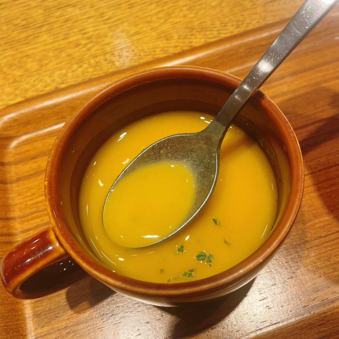 【CaféMUJIキャナルシティ博多】ほっこり。かぼちゃのポタージュスープ