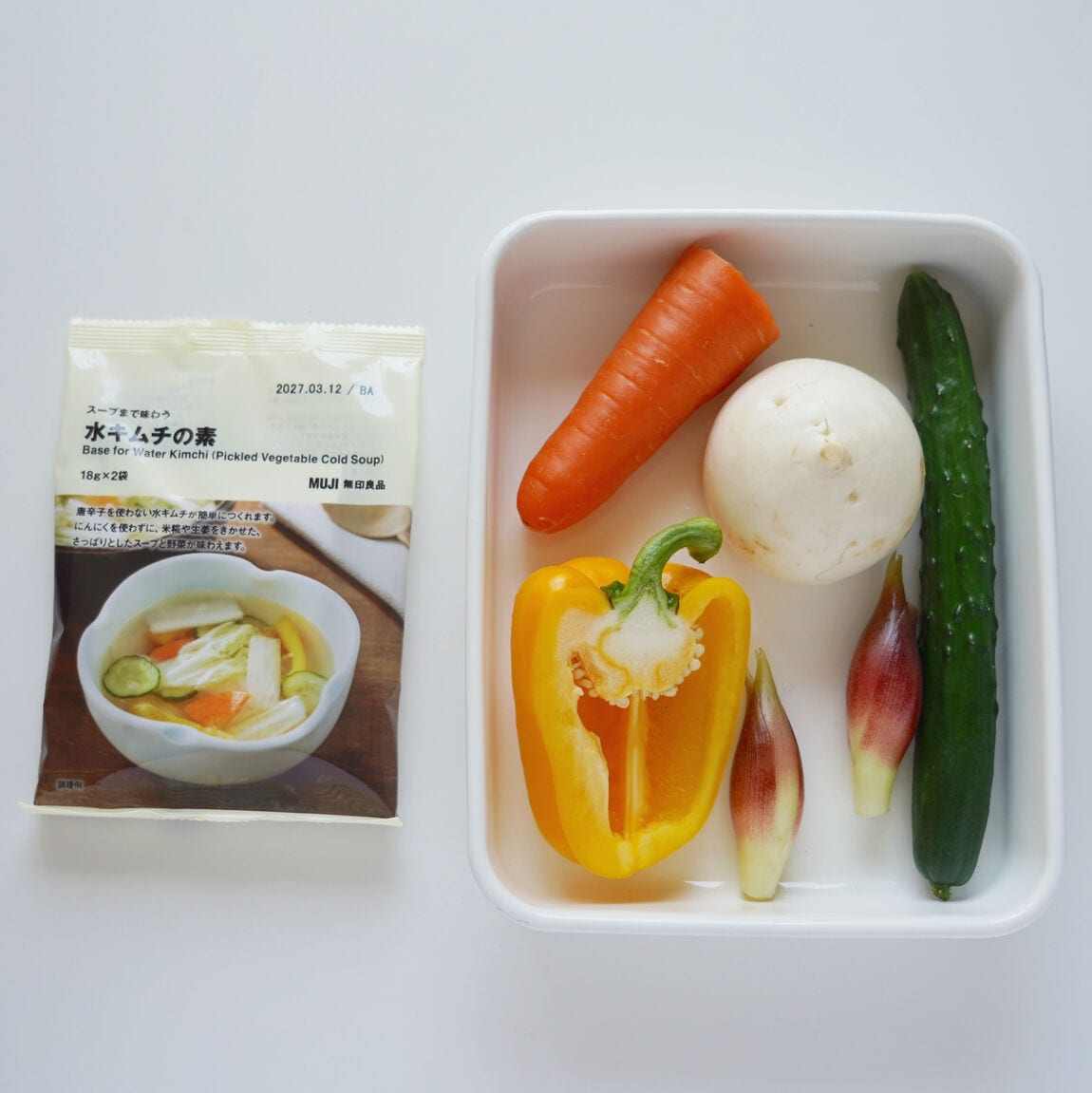 水キムチの素と野菜