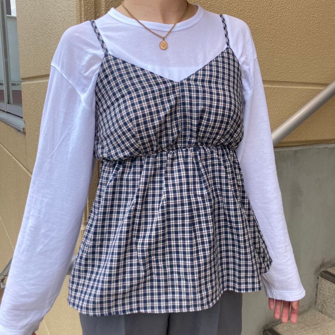 【ヤオコー和光丸山台】新商品"コットンドビー織りチェック　ブラキャミソール"_E8iZqI
