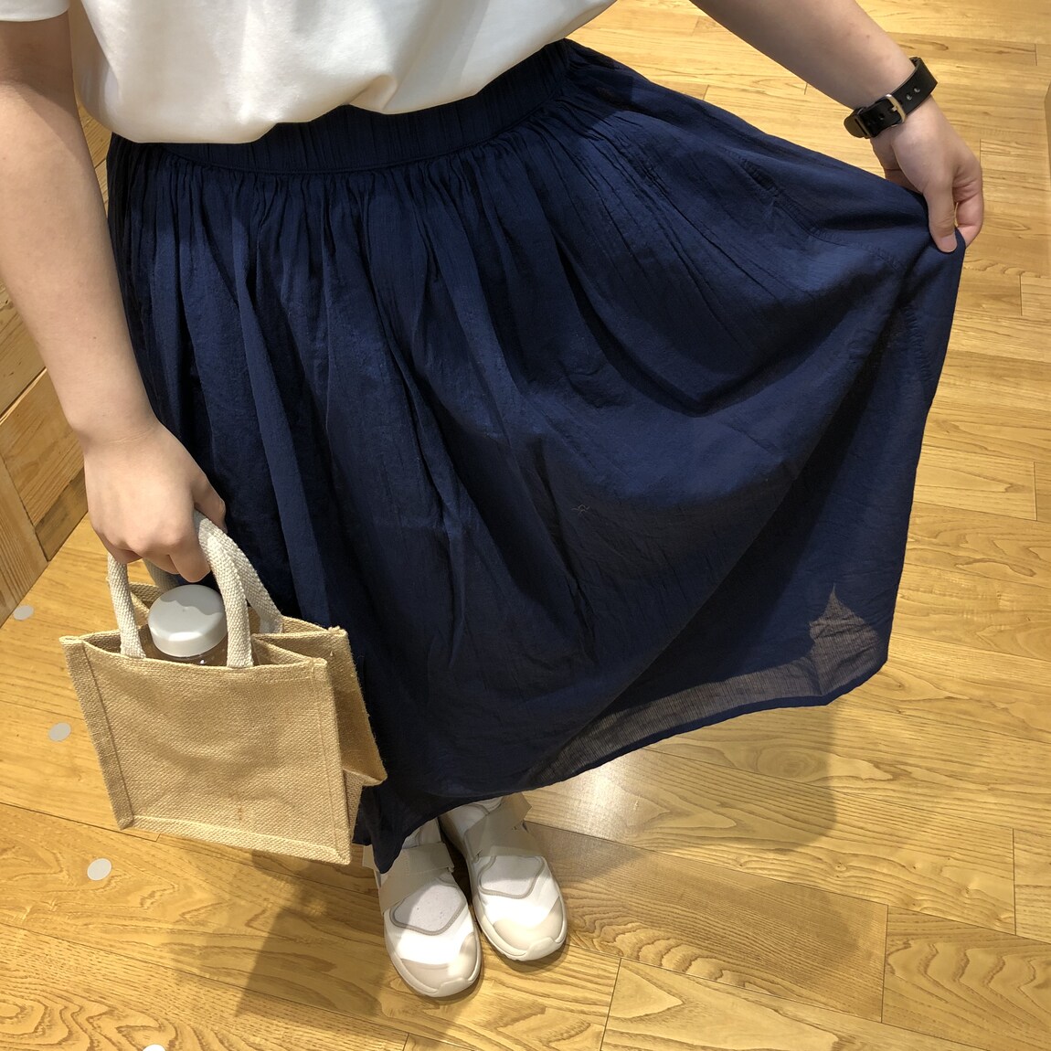 ギャザースカートは裏移りしにくいです