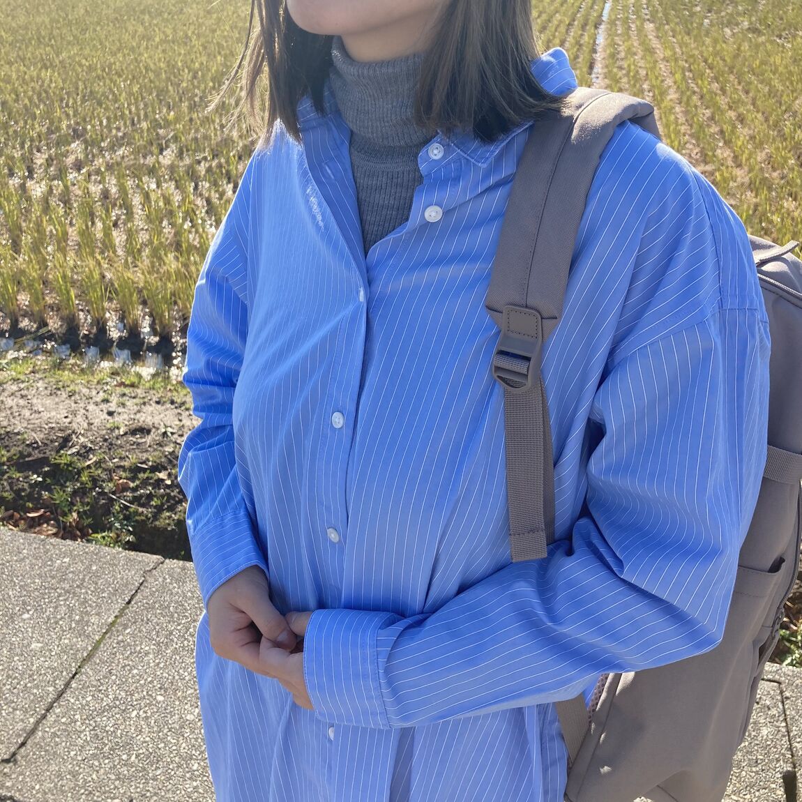 ブロード長袖ワンピースアップ