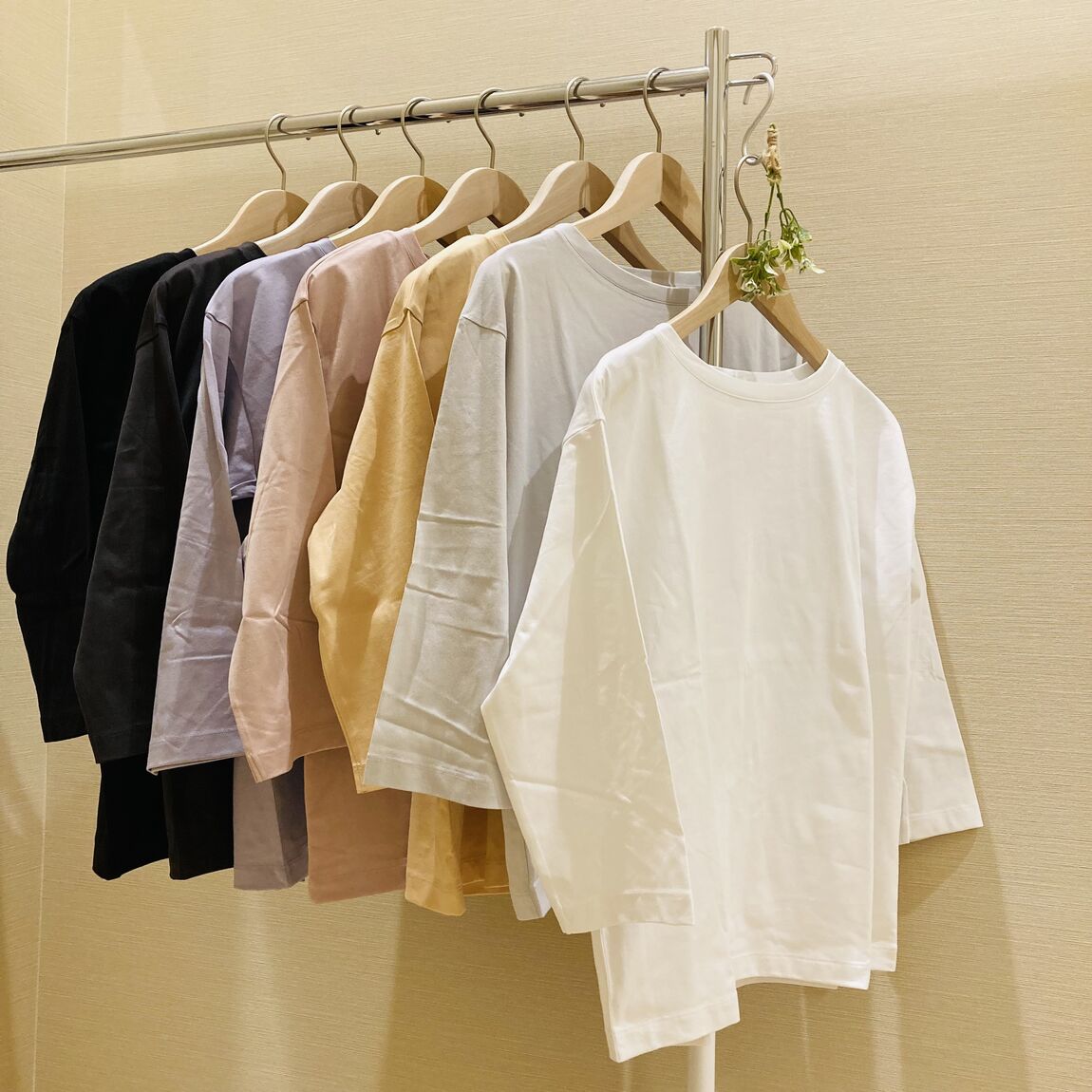 婦人天竺編み七分袖Tシャツ