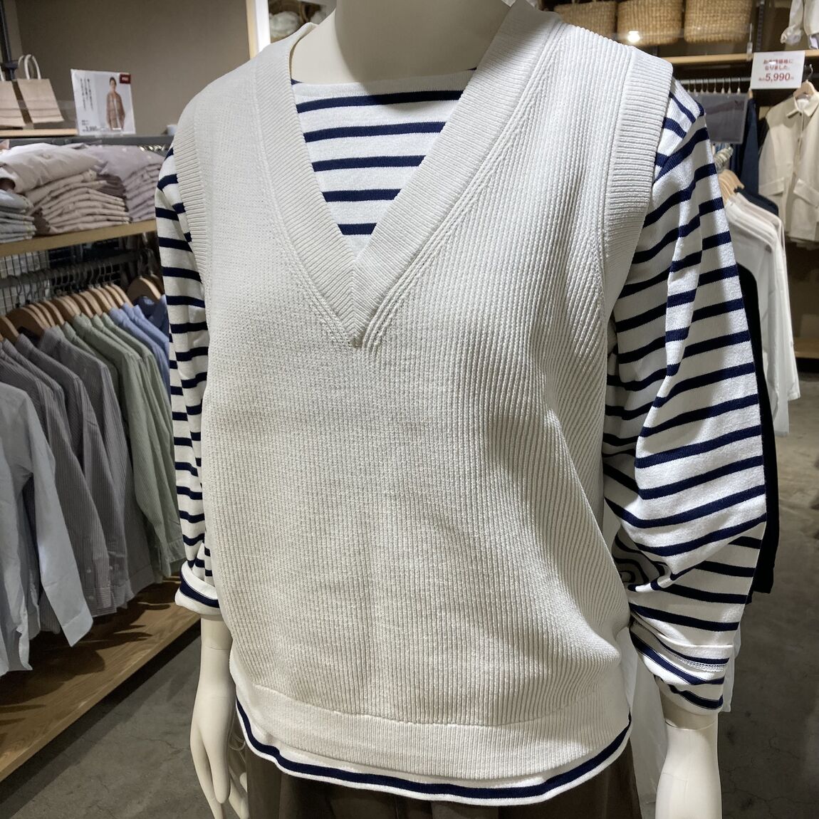 【マルヤガーデンズ鹿児島】婦人     素材に還る洗えるⅤネックベストが入荷しました｜新商品_mWP1lB