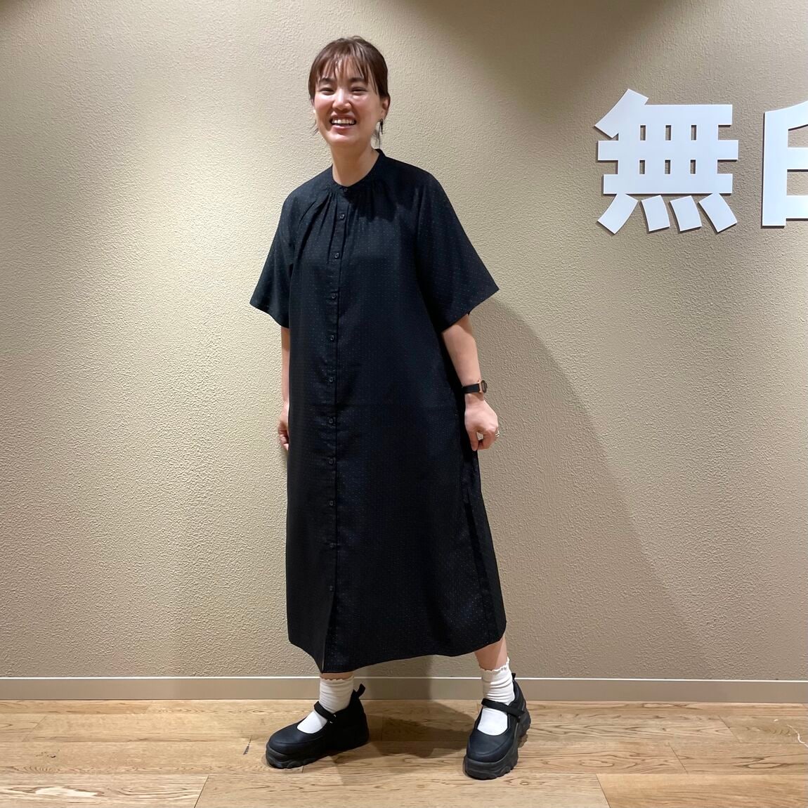 なめらかリヨセルワンピース着用