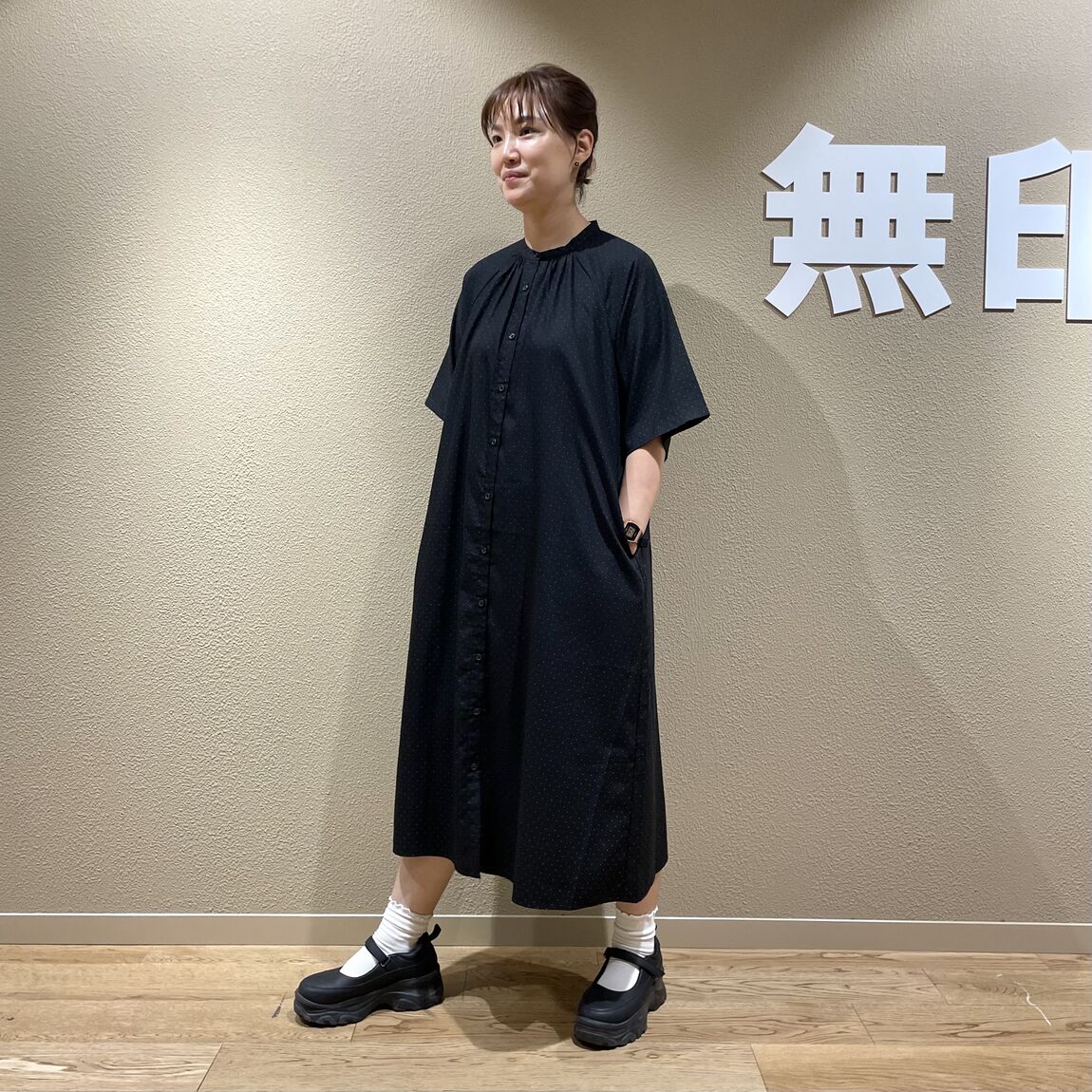 なめらかリヨセルワンピース着用