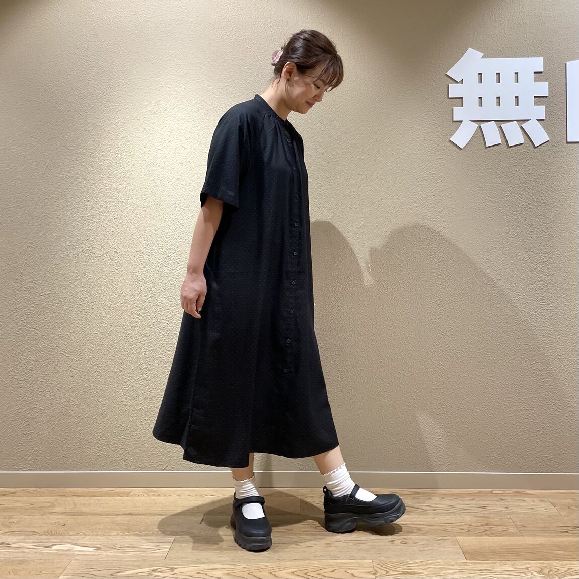 なめらかリヨセルワンピース着用