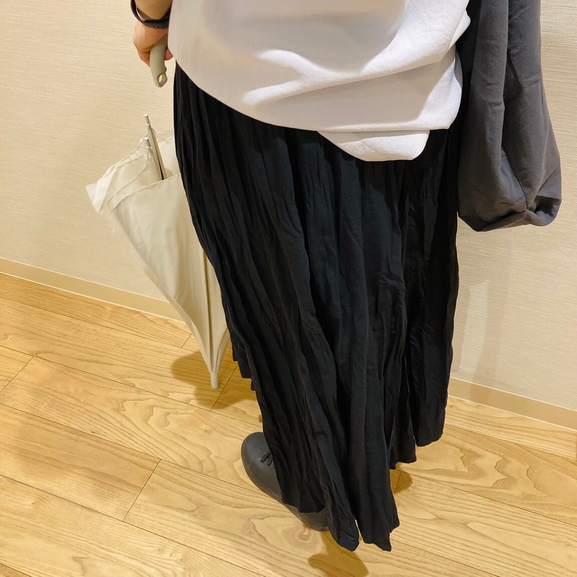 不揃い楊柳イージースカートパンツ
