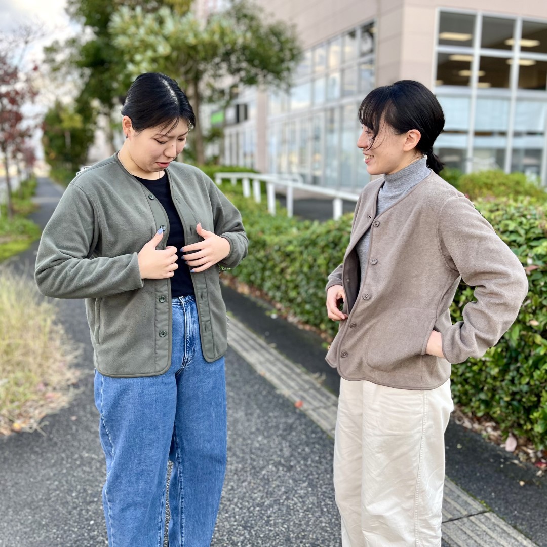【イオンモール新発田】素材に還るフリースカーディガンを着比べてみました