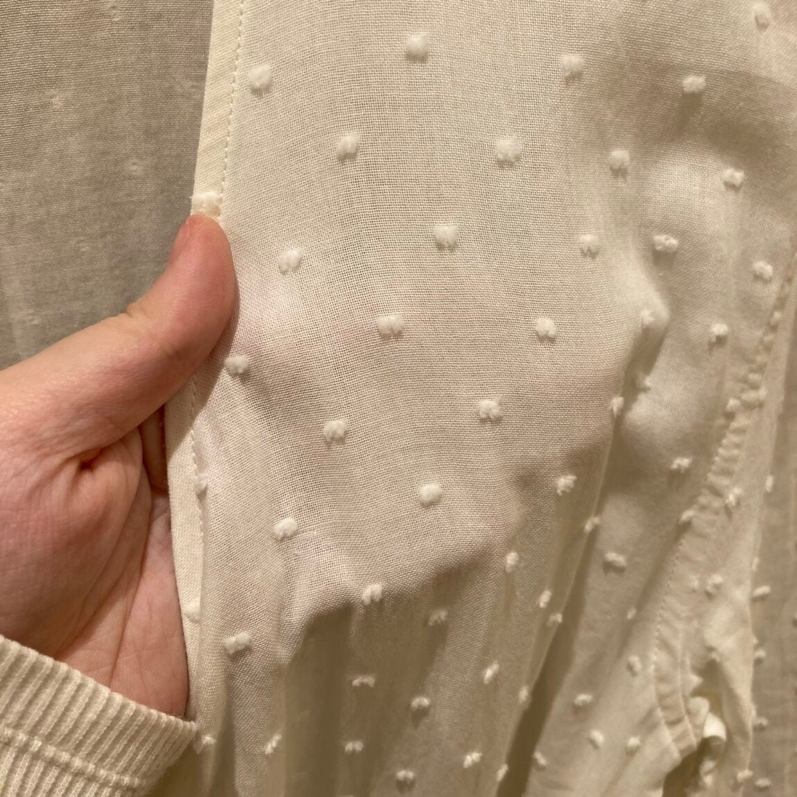 ロングカーディガン　生地の説明