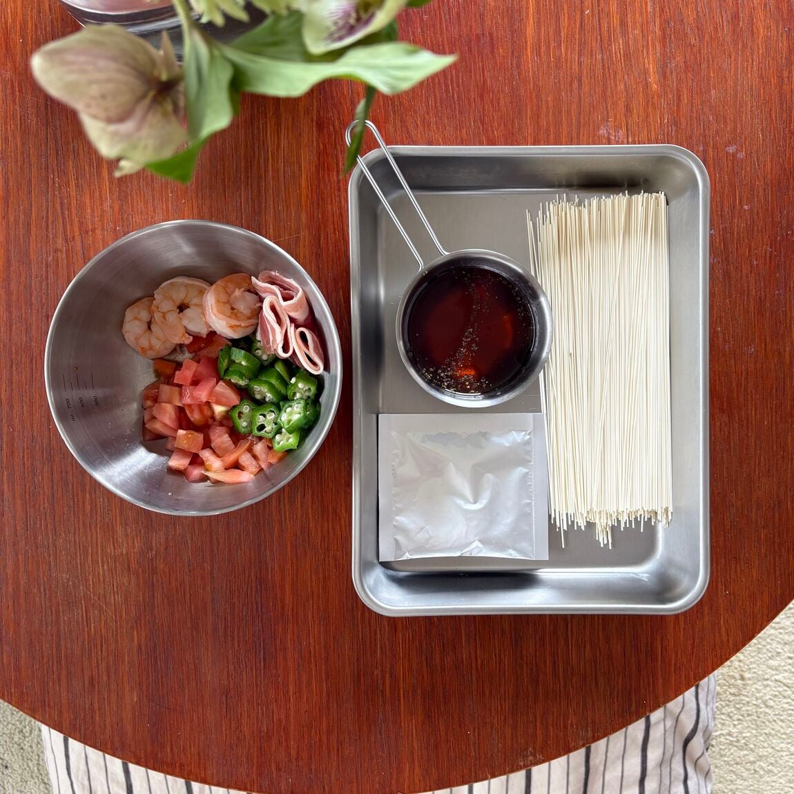 【アリオ倉敷】「あえるだけのパスタソース手摘みバジル」で作るそうめん