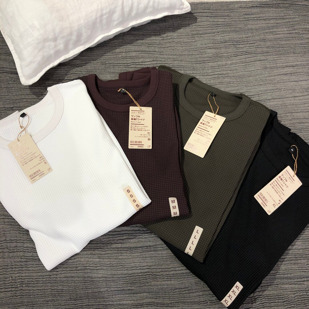 【ザ・モール仙台長町】紳士　UVカット乾きやすいワッフル長袖Tシャツは4色展開です。