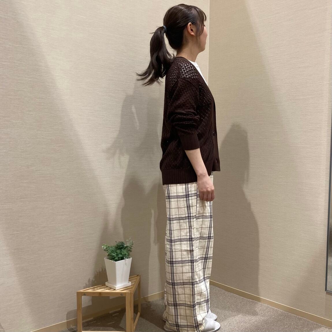 【いわて生協盛岡向中野】身長156cm 横澤さん透かし編みカーディガン_Qk9Zvd