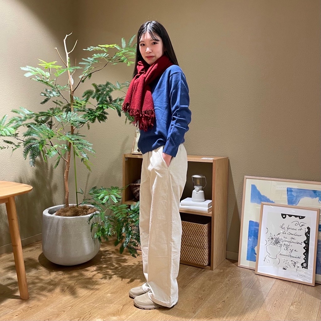 ウールセーターコーディネート