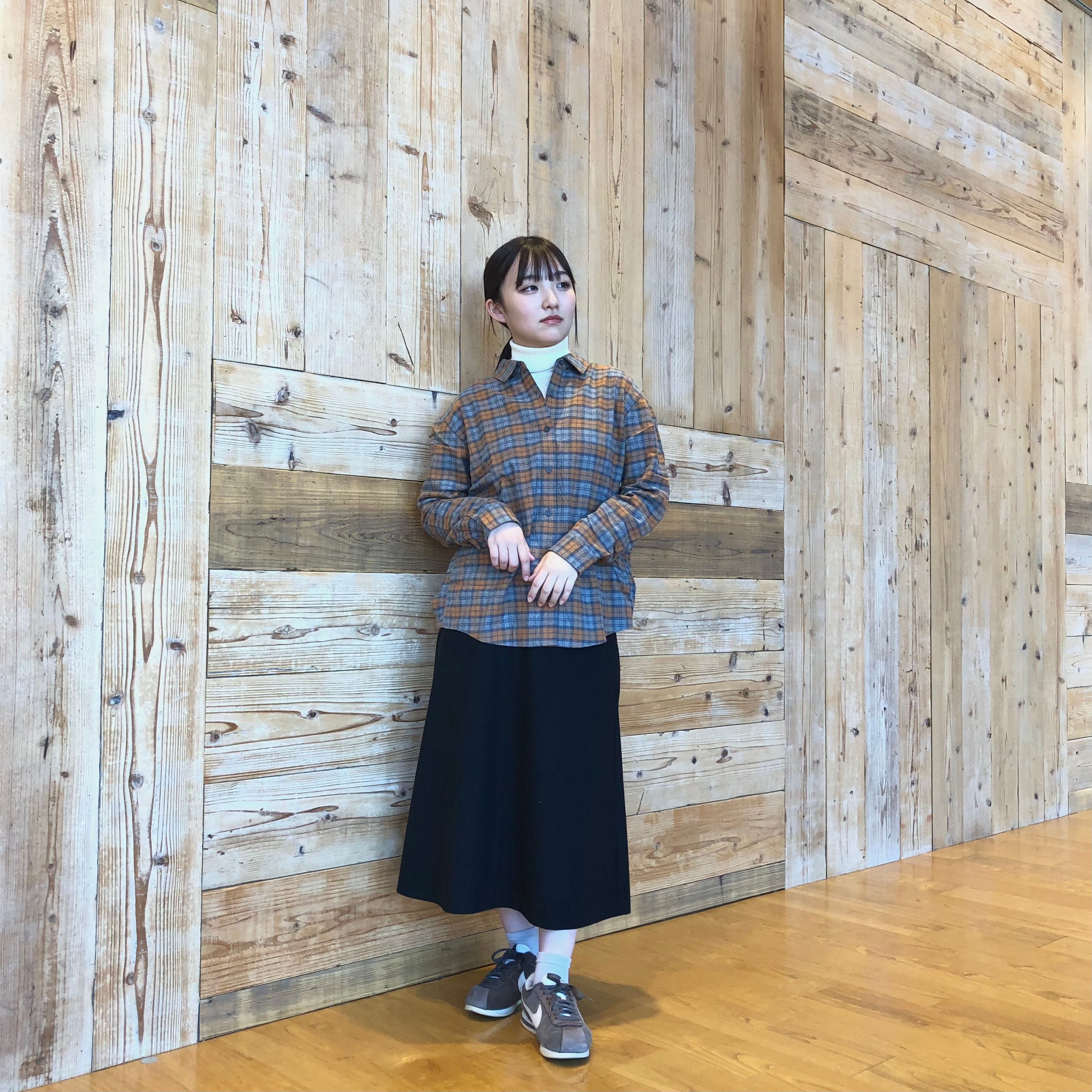 両面起毛フランネルレギュラーカラー長袖シャツ