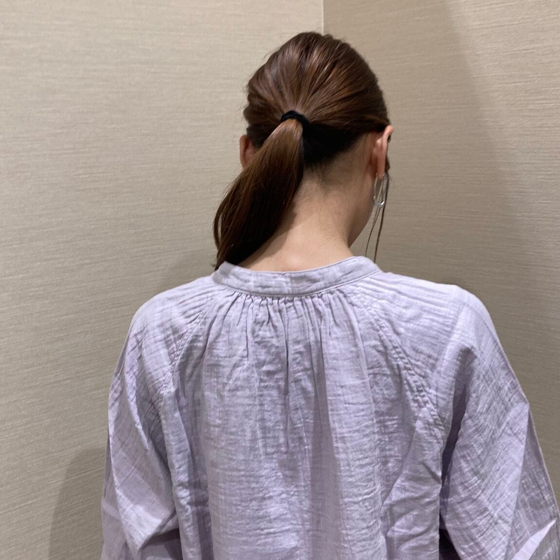 【いわて生協盛岡向中野】身長170cm  菜々さん　ルームウェア　しぼガーゼパジャマ_xVGwQ6