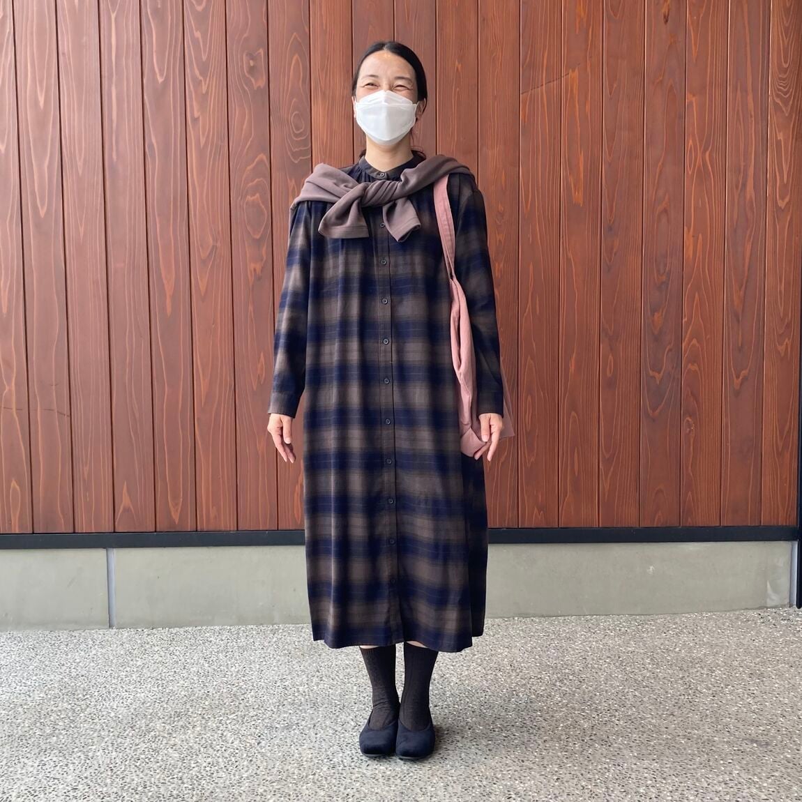 【いわて生協盛岡向中野】身長168cm フランネルワンピース_1gvMMQ