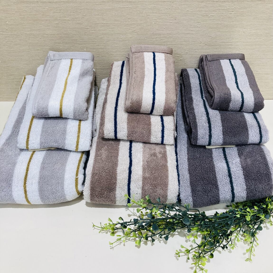 【イオンモール大和】新商品｜ストライプ柄のふっくらパイルタオル_9LTGLA