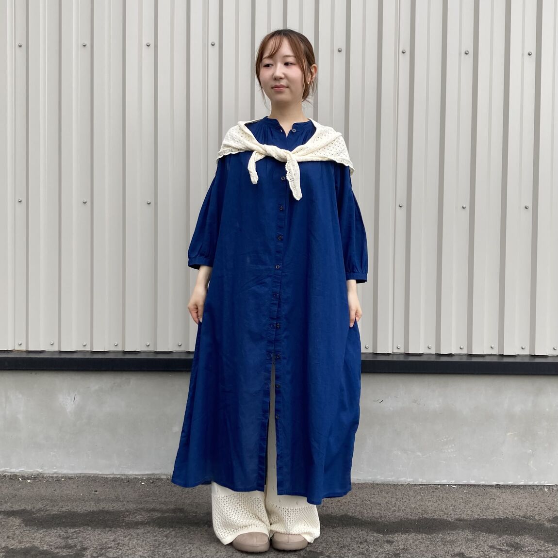 横澤さん　綿ピンタックワンピース_90HG3M