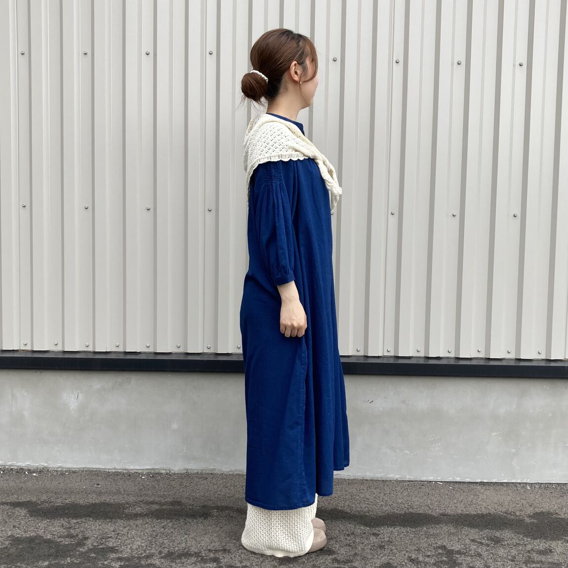 横澤さん　綿ピンタックワンピース_JTj08R